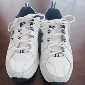 New Balance Men's White and Navy Athletic Shoes